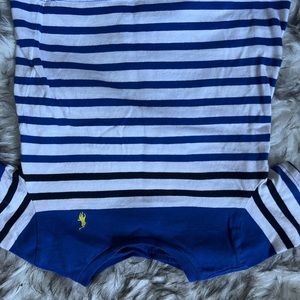Cotton royal blue and white striped